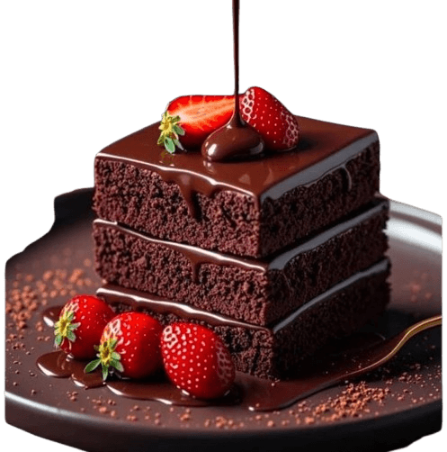 Triple-Layer Chocolate Fudge slice