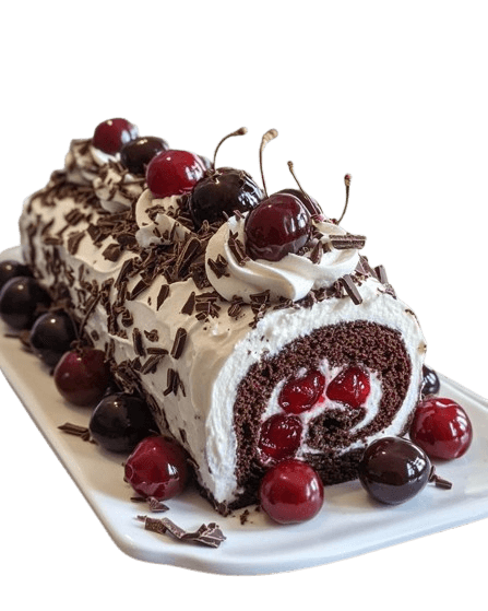 Black Forest Swiss Role full cake